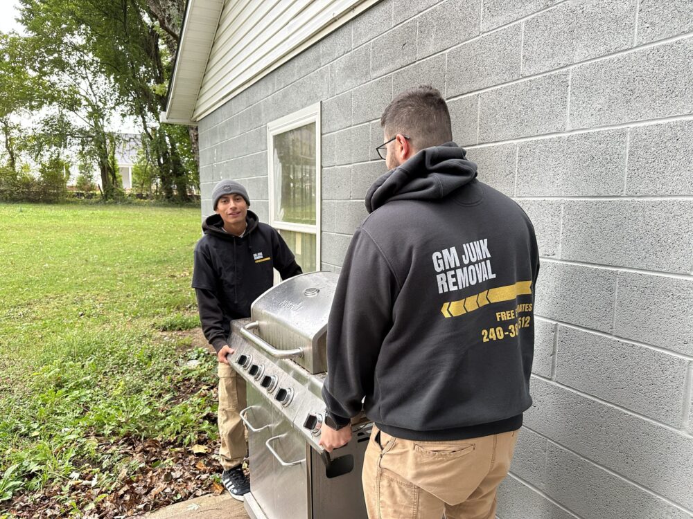 gm junk removal pros moving old grill